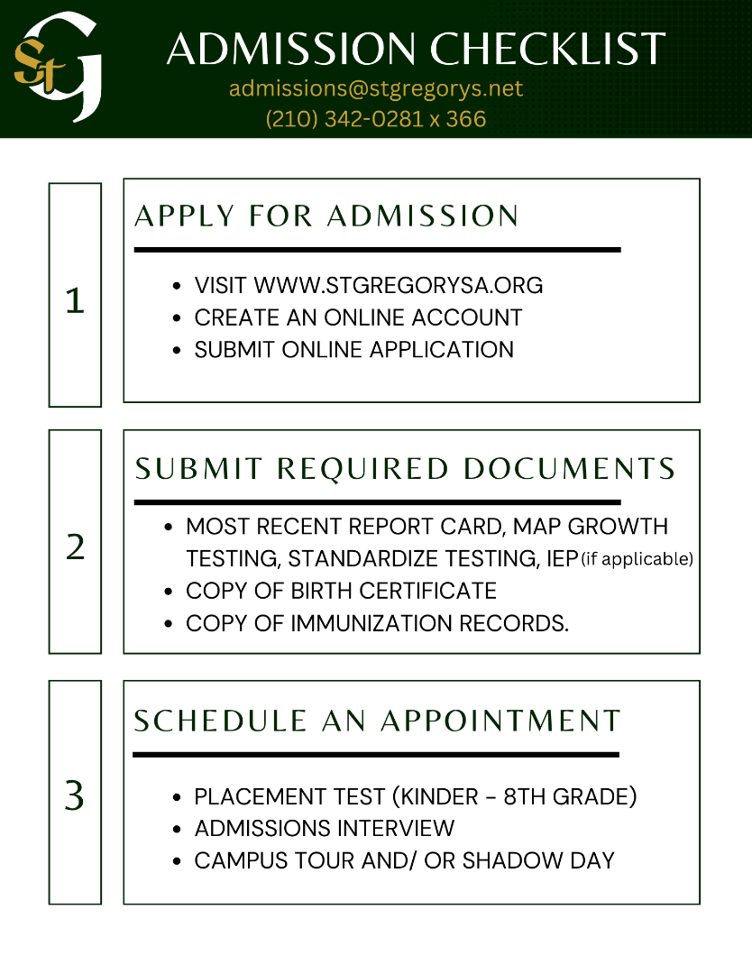 Saint Gregory the Great Catholic School - Application Process